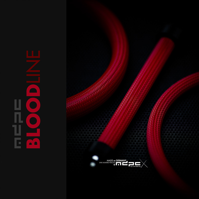 Custom sleeved tubes / tubing with MDPC-X BIG sleeve in the new BloodLine color